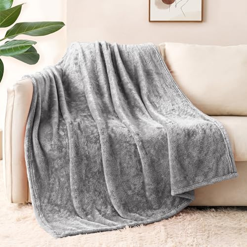 Whale Flotilla Manta Mullida de Sofá, Cálida Manta de Forro Polar para Cama, Muy Suave y Acogedora, 130 x 170 cm, Gris