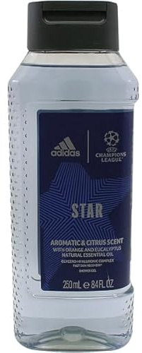 Adidas UEFA Champions League Star Edition Duschgel, Aromatisches Zitrusduft, 6 x 400ml Flasche