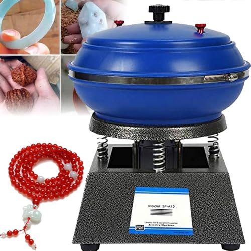 FJYAWEN Lucidatrice a Tamburo Vibrante, Lucidatrice a Tamburo, Lucidatrice Elettrica, per Levigare E Lucidare La Superficie del Pezzo, Accessori per Gioielli,M