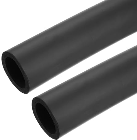QUARKZMAN Schaumstoffrohr Isolierung Schaumstoffschlauch 2 Stück 3,3 ft 2 Zoll (50 mm) ID 2 9/16 Zoll (65 mm) OD Schaumrohr für Griffunterstützung Rohrisolierung, Schwarz