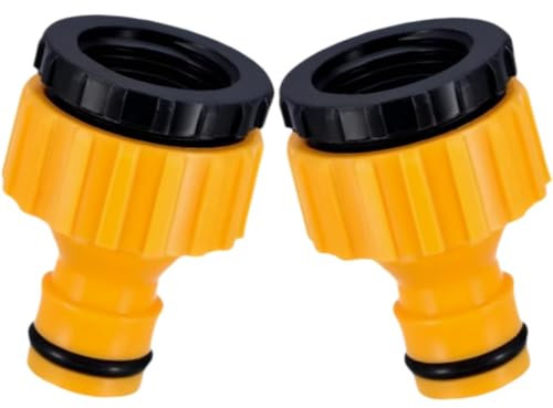 Garden Hose Faucet Adapter, ABS Garden Hose Connector, 2-in-1 Faucet Quick Connector, Outdoor Threaded Faucet Adapter (Yellow)