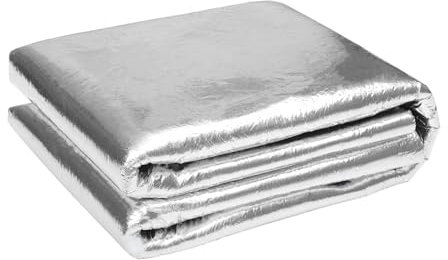 A ABSOPRO 394Mil 10Mm 10.77Sqft Tapis Insonorisant pour Voiture Verre Fibre Thermique Auto-Adhésif pour Capot Bateau Couverture Moteur 100X100Cm Argenté