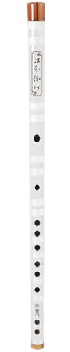 Weiße Bambusflöte für Anfänger und Fortgeschrittene, Musikinstrument | Flöte Barocke Griffweise, Professionelle Flöte für Erwachsene und Schüler, Holzblasinstrument