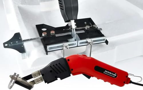Annuod Kit de Cuchillas eléctricas para Cortar Espuma de poliestireno, máquina cortadora de Espuma de 200 W/250 W, con Regla de Placa ranurada y Cuchilla Plegable.(Ks200)