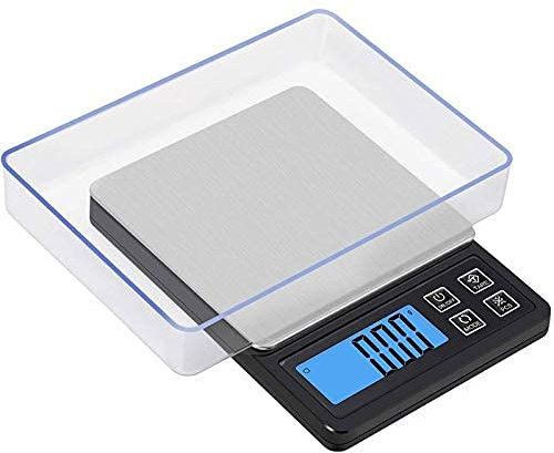 EOTRERANQ Balance de cuisine numérique, balance de cuisine électronique portable, poche LCD rétro-éclairée, mini balance de pesée multifonctionnelle avec plateau. Balance