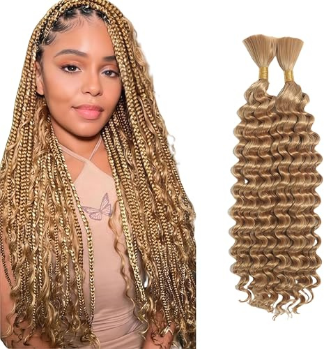 XFSRG 2 Packs Curly Wave Crochet Hair Wave Crochet Braids Extension Cheveux Naturel 16-24 Inch Meches pour Tresses Africaine Bohemian Bouclés Synthétiques (27#)