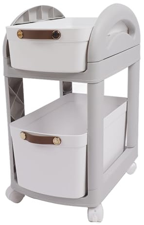 ANKROYU Rack de Rangement Multi-Couches Épaissifié Le Panier agrandis de Panier de Panier étagère Amovible Debout Organisateur Multi-Couche avec Roues pour la Cuisine de Stockage d (2 Niveaux)