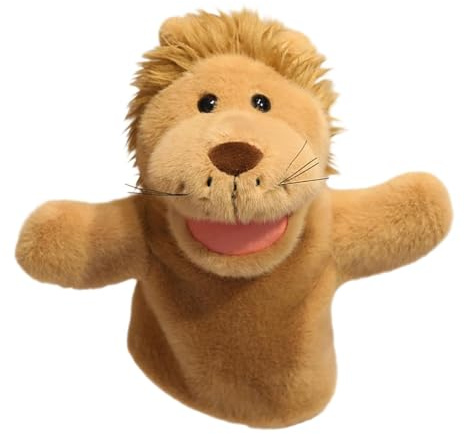 Handpuppe Interaktive Puppenwitze Lehrmittel Weiches Tierspielzeug Kopfhandschuhe für Vorschulshow Kindergarten Spielen, Löwe