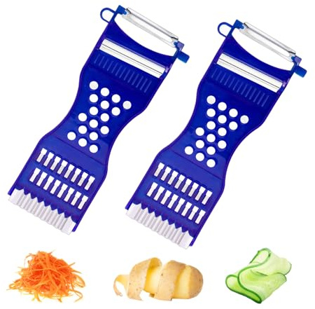 Zanyblox 6-in-1 Multifunctional Peeler, Vegetable Cutter, Vegetable Slicer, Potato Peeler, Fruit Slicer and Shredder, Lightweight and Convenient Kitchen Tool for Effortless Peeling and Slicing (2)