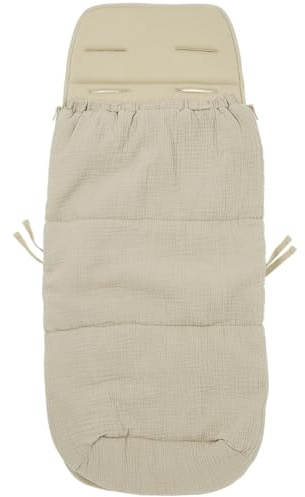 Meyco Baby Fußsack - 45x130cm (2-in-1) - 100% Musselin Baumwolle - Oeko Tex 100 zertifiziert - kuschelig warm - praktisch - maschinenwaschbar - Sand