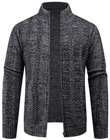 Generisch Maglione da uomo Slim Fit con cerniera, Giacca in lana calda, Maglione a maglia grossa, Pullover unisex con motivo islandese, Giacca norvegese, 3XL