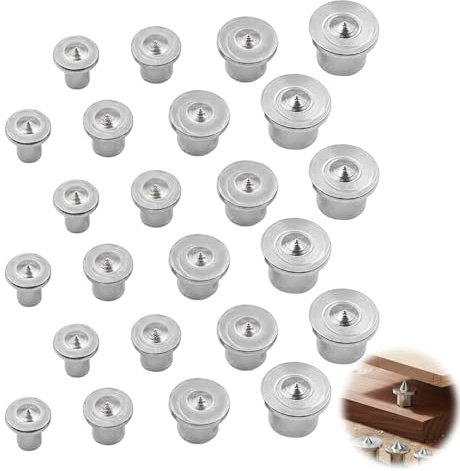 24pcs Dowel Centre Point Woodworking Alignment Tool, 6/8/10/12mm Center Points Pin Dowel Drill Center Points Pin Set for Accurate Drilling Proper Dowel or Tenon Placement