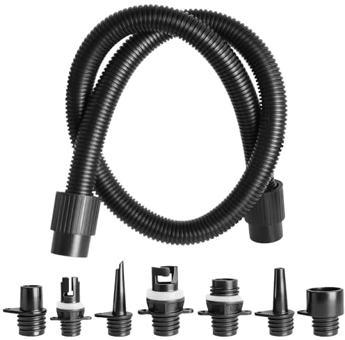 SUP-pumpadapterkit, SUP-pump-luftslang, uppblåsbar adapter med 7 luftventilmunstycken, elektrisk SUP-luftpump tillbehör för gummibåt, uppblåsbar säng, stand up paddelbräda