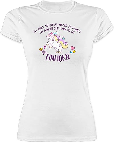 TypoT - Damen T-Shirt - Sei Immer du selbst ausser du Kannst EIN Einhorn Sein I Unicorn Geschenk Einhorn