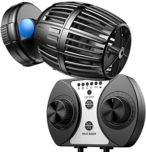 SunSun CW-140 Strömungspumpe 1200-15000 l/h 40 W Aquarium Pumpe mit einstellbarer Wellenform, Wellenzyklus und Pumpleistung, mit Tag- und Nachmodus
