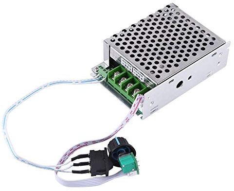 Controlador de velocidad del motor de DC, PWM 10V-50V 40A, Gobernador de velocidad del motor de alta potencia con Interruptor para cambiar de dirección 12V 24V 36V