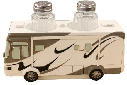 Class A Motorhome RV Camper Salt & Pepper Shaker Set, Camping Kitchen Decor, 7