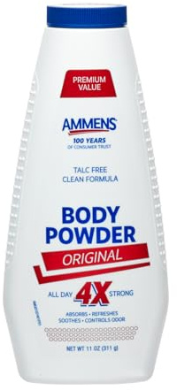 Ammens Original Body Powder - Talc Free Body Powder with Naturally Derived Cornstarch - Free from Dye and Parabens - Soothes Itchy Skin - 11 oz