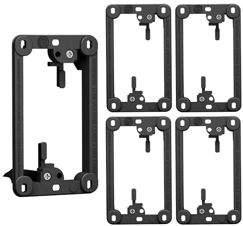 BestMounts Low Voltage Mounting Bracket 1 Gang, 5 Pack for Single Gang Wall Plate, Telephone Wires, Network Cables, HDMI, Coaxial, Speaker Cables - Low Voltage Box Cable Wall Plate Bracket, Mud Ring