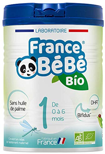 FRANCE BéBé BIO - Lait infantile pour bébé 1er âge en poudre 0 à 6 mois - Lait fabriqué en France - BIFIDUS - SANS HUILE DE PALME - 800g