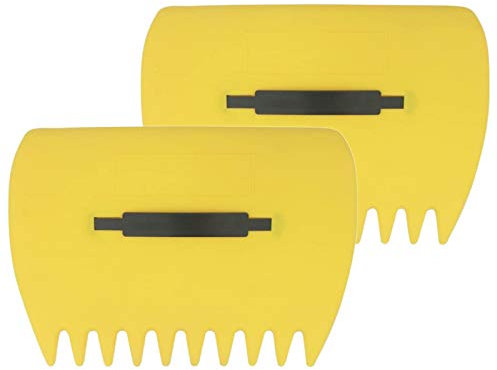 Rastrelli da Raccogliere Foglie Rastrelli a Mano in Plastica Grabber Fogli Ergonomico Grande Rastrello a Mano Giardino Rake per Spazzatura a Foglia da Giardino Raccogli Tagli del Prato 1 Paio (giallo)