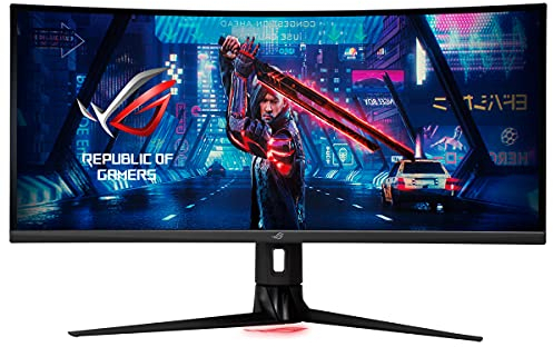 ASUS ROG Strix XG349C Gaming Monitor – 34 inch UWQHD (3440 x 1440), overclockable 180Hz (Above 144Hz), 1ms, Extreme Low Motion Blur Sync, USB Type-C, 135% sRGB, G-Sync compatible*, DisplayHDR 400