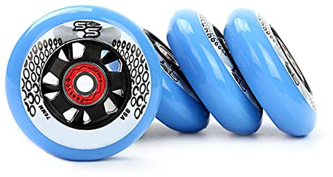 4 Stück Rollschuhe Rollen Hochelastisches PU-Rad, 72mm/78mm/80mm Ersatzrollen mit Lager(Color:B,Size:72mm)