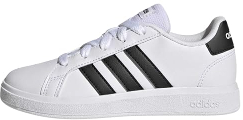 adidas Unisex Kinder Grand Court Lifestyle Tennis Lace-Up Shoes, Cloud White / Core Black / Core Black, 38 2/3 EU