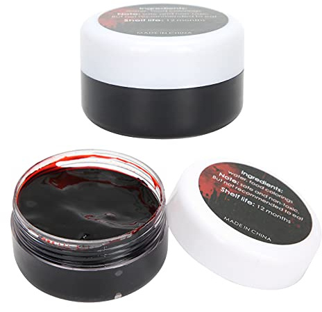 Sang Coagulé de Maquillage, Faux Sang Réaliste pour Halloween, Gel de Sang pour le Visage et le Corps pour Cicatrice de Scène de Costume, Zombie, Vampire Cosplay Maquillage SFX, Plaie à Effets Spéciau