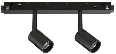 IDEAL LUX - Sistema de iluminación de pista EGO TRACK DOBLE 05 W 3000 K DALI BK, sistema de riel, iluminación modular, dispositivo sobre riel, 19 x 3 h10 cm, negro