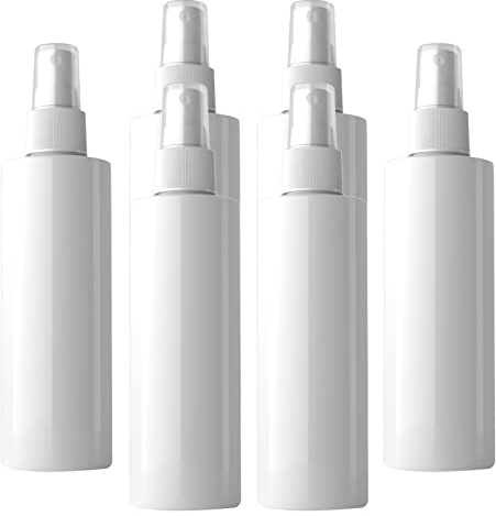 LusDoly 6 Piezas 200ml Blanco Recargable Botellas Con Sprayer Blanco para Limpieza Fina Botella de Spray Vacías Plástico, Flores, Cabello, Plantas, Peluqueria