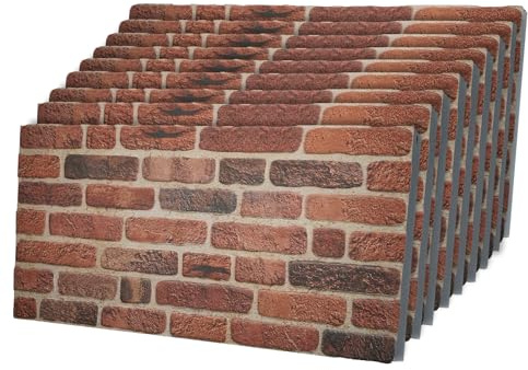 3D Faux Brick Wall Panels – Lightweight Styrofoam Cladding for Interior & Exterior Use | DIY Decorative Panels | 9 Pack (40x20) | Ideal for Living Room, Kitchen, Outdoor Walls Babylon