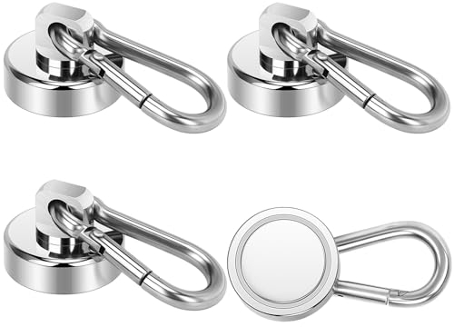 Wukong 22KG Calamite Potenti Ganci, 25mm Magnete Neodimio Ganci Magnetici, 4 Pezzo Calamite Piccole, Ganci Magnetici Extra Forti per Crociera, Frigo e Garage