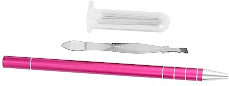 Operitacx Friseurstift Zufällige Farbe mit 10 Klingen aus Edelstahl Gravierter Kuli mit Gravur Personalisiert Zufälliger Stil Sicher für Augenbrauenformen im Salon und Barbershop