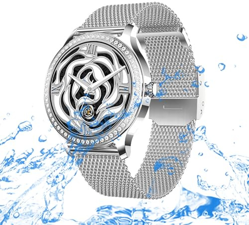 Smartwatch Damen Herren IP68 Wasserdicht Fitnessuhr Sportuhr Bluetooth-Anrufe mit 1.28''Touchscreen Herzfrequenz-Schlafmonitor 7 Tage Lange Akkulaufze Itmehrfach Sportmodi,für Android IOS.Golden