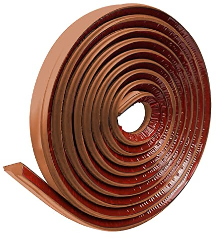 Jackfru 5M Deckenleisten 38 * 26mm, Flexible Zierleiste Selbstklebend, Quadrant Zierleiste, Anti-Schimmel-Sockelleiste, Wasserdichte Zierleiste für Wandkanten, Schrankkanten (Braun)