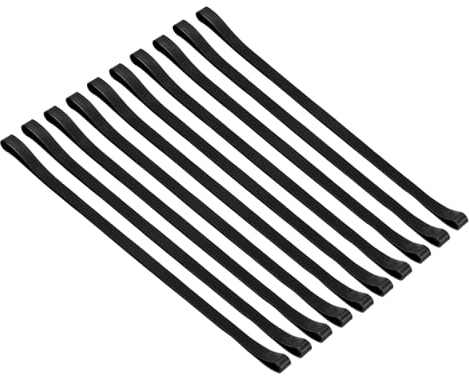 PATIKIL Bandes de Serviette, Lot de 10 Clips Élastiques pour Serviettes, Accessoires de Croisière, Sangles en Silicone Coupe-Vent pour Chaises de Plage, Noires