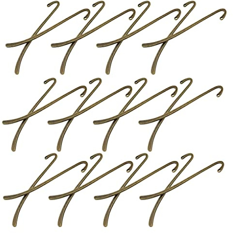 susiodeu 24 Stück Haken Lesezeichen Zinklegierung Schmuckherstellung Dekoration Sammlerstück Souvenirs Perlen Hausgemachte DIY Handwerk Geschenke, Bronze