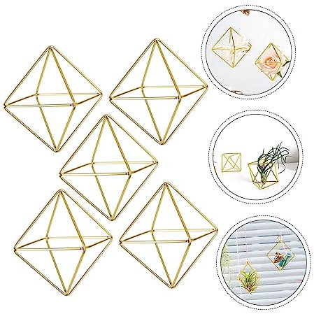 BESPORTBLE 5stücke Geometrischer Übertopf Aus Metall Für Luftpflanzen Luftpflanzenständer Mit Ornament-Design Praktisch Und Langlebig Als Individuelle Dekoration
