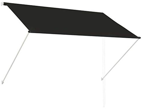 Homgoday Einziehbare Markise 200×150 cm Anthrazit Rasen, Garten Model143759