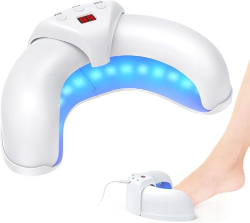 Nail Fungus Laser Device, Fungal Nail Treatment for Multiple Toenail, Toe Nail Fungal Treatment Antifungal Laser Device with 3 Working Time, 905nm Invisible Infrared Light and 470nm Blue Light