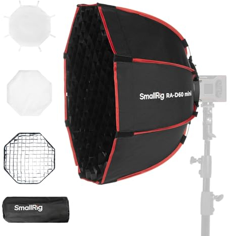SMALLRIG RA-D60 Parabolic Softbox, 23.6 Quick Release Softbox with Carrying Bag, Compatible with SmallRig RC 60B, C COB Video Light for Photography Studio, Video Recording, Portraits Shooting - 4682