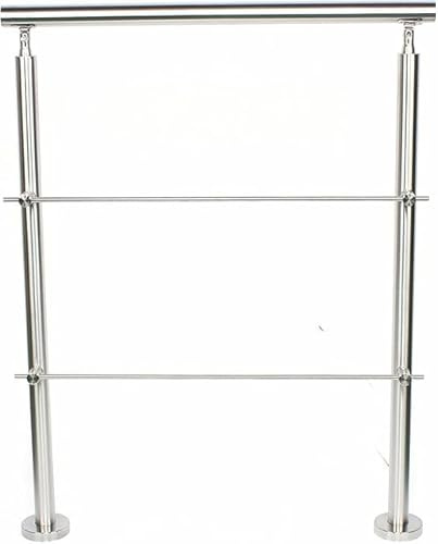 MEHOOSPVN Stainless Steel Handrail Outdoor Rail, Stair Railing Banister Variable Angle Safety Grab Rail Mobility Floor Mount Indoor Railing for Stairs, Garden, House Entrance, Parapet, Balcony 80cm