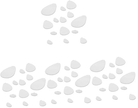 HOMSFOU 96 Stk Ovaler Spiegel-wandaufkleber Blumendekor Stern Wanddekoration Selbstklebende Spiegelfliesen Kinderzimmer Wandtattoo Kindertapete Wanddekorpapier Oval Wandtattoos Acryl