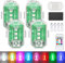 4 Stück Drahtloses Auto LED-Blitzlichter Akku mit Fernbedienung, 8 Farben Hochhelle Blitzleuchte für Auto, Drohne, Kinderspielzeug, Kinderwagen, Rollschuhlaufen
