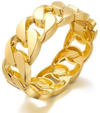 LILIE&WHITE Brazalete Dorado Mujer Pulsera De Eslabones Grandes Con Cierre Seguro, Metal Hipoalergénico Sin Níquel, No Se Decolora, Regalo Elegante Para Ella