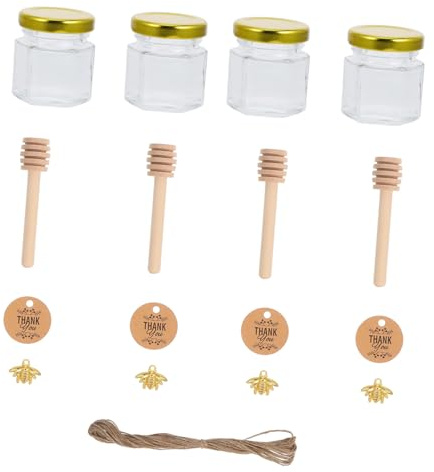 MAGICLULU Lot De 20 Pots À Miel En Verre Avec Couvercles Pots Dapothicaire Pour Décoration De Mariage Pots Pour Conservation Des Aliments Thé Café Sucre Sel