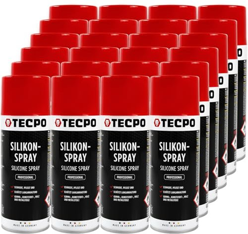TECPO Lot de 24 sprays silicone 400 ml Lubrifiant, agent de démoulage, lubrifiant, lubrifiant, lubrifiant, produit d'entretien