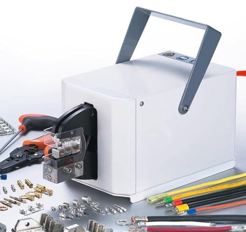 Vituord Máquina Crimpadora De Terminales Neumática, Herramienta De Alicates para Crimpar Terminales De Cable Accionada por Aire, con Presión De 2,0 T, para Terminales De 0,08-10 Mm²