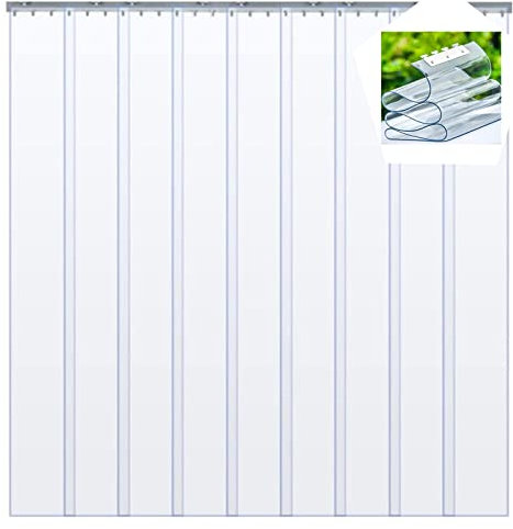 Generisch Kunststoffvorhang Industrie-Streifenvorhang Transparenter PVC-Gefriervorhang PVC-Lamellenvorhang für Lager, Fabriken, Supermärkte (Size : 165x230cm/64.96x90.55in)